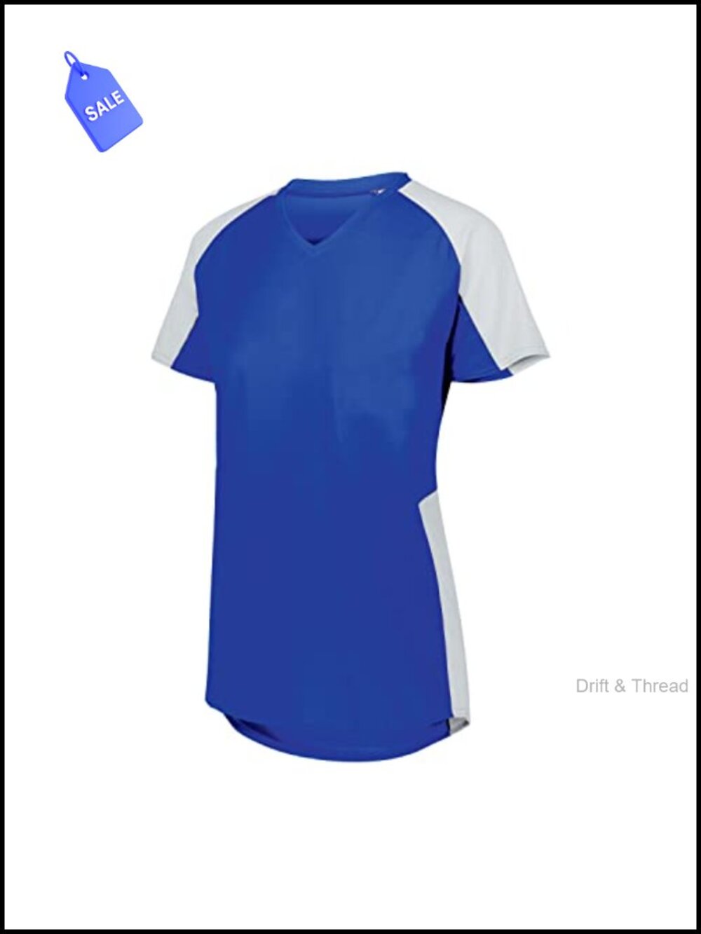 Womens Softball Jersey V-Neck Polyester Raglan Sleeve Athletic Tee